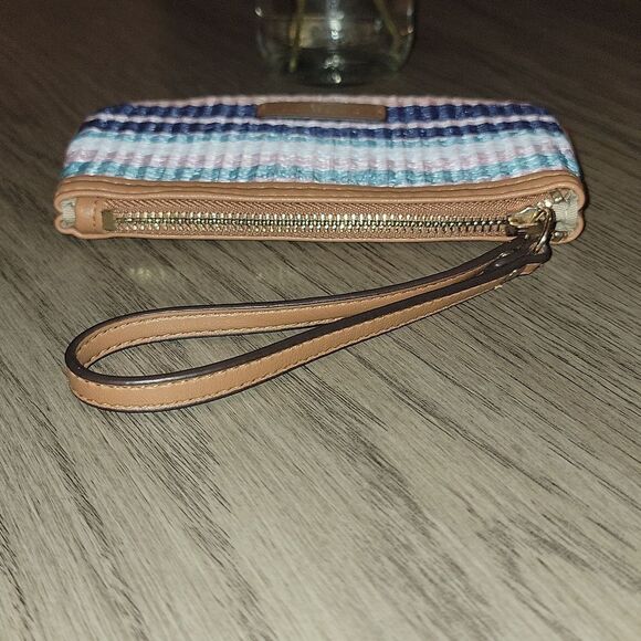 Rosetti Amalfi Straw Woven Stripe Coin Purse Wristlet NWOT - Picture 3 of 6